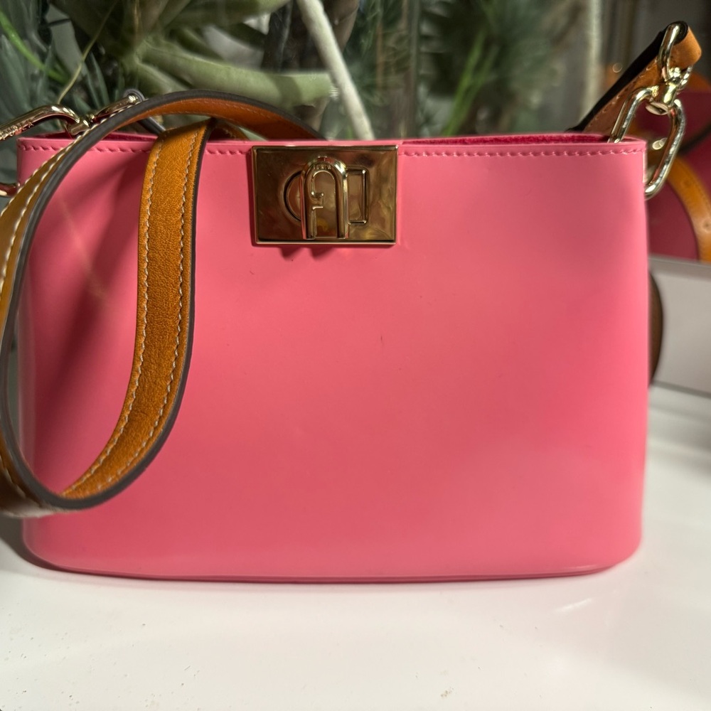 Furla Pink Crossbody Bag with Gold Details